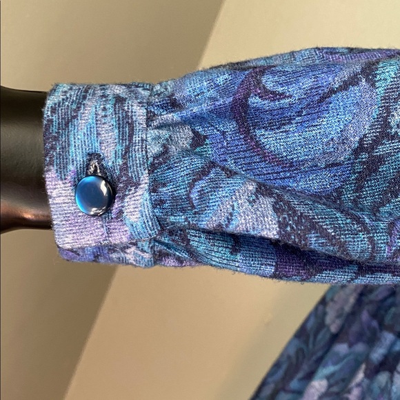 Vintage Handmade Blue and Purple Long Sleeve Dress with Pockets! - Picture 12 of 13